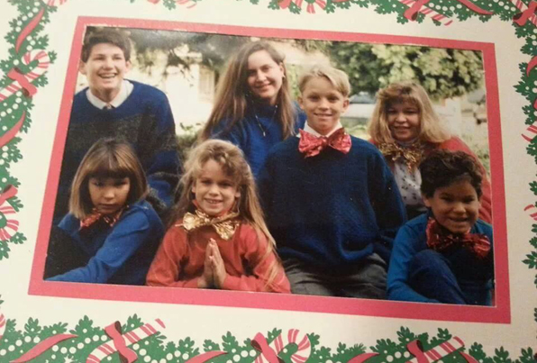 Andy, Lisa, Billy, Lindsey, Lacie, Amelia and Nicolas Boles at Christmas time.
