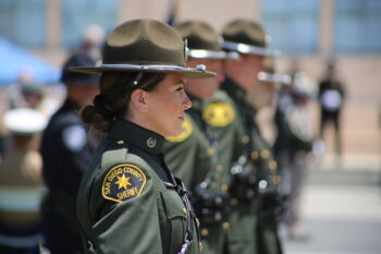 Side profile of a deputy in a lineup