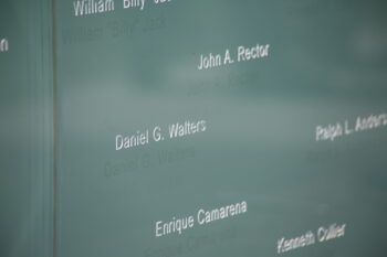 several names engraved on the Law Enforcement Memorial