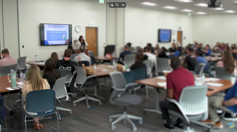 People attending program