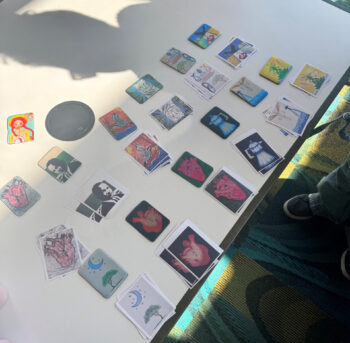 Various images painted by student artists