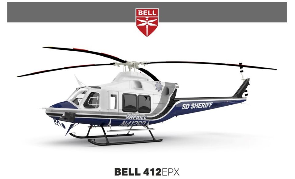 Sketch of twin-engine helicopter