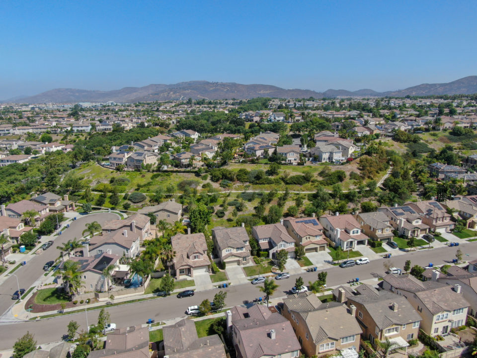 aerial view of a neighborhood