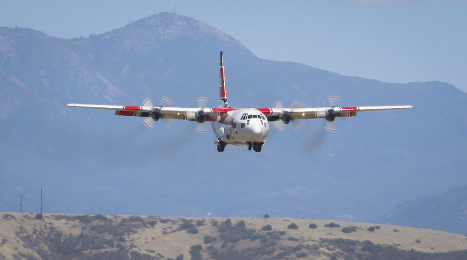 airtanker in sky