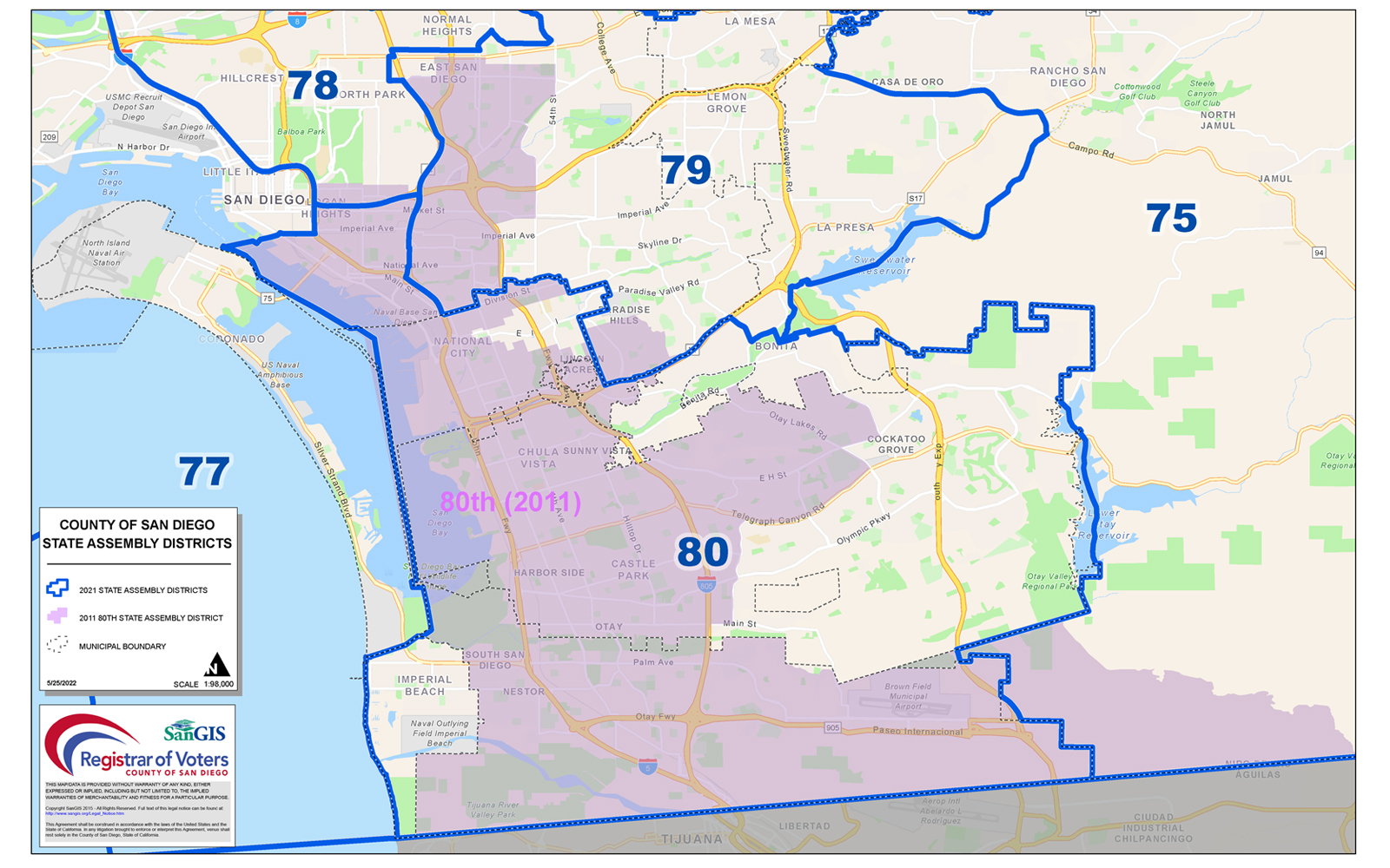 Map of the assembly districts