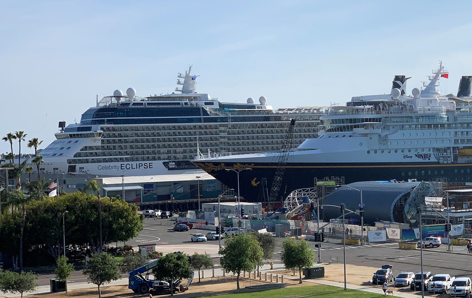 two cruise ships in port