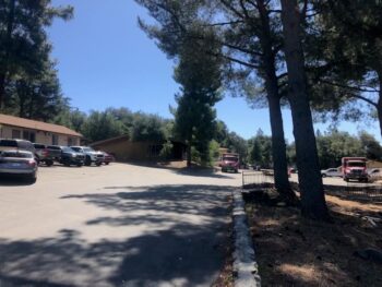 Parking area and building at new Fox Fire Camp