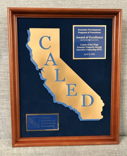 Award plaque in frame