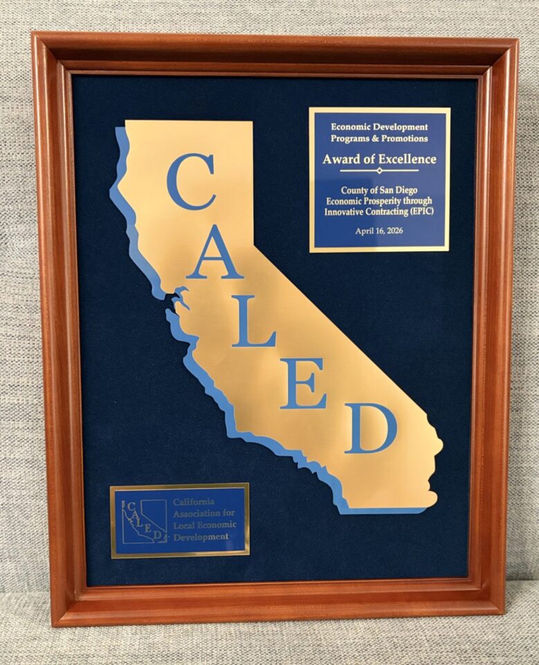 Award plaque in frame