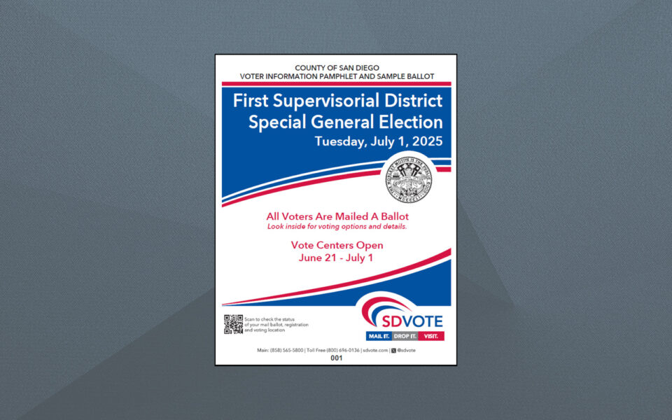 first supervisorial district special general election voter information pamphlet and sample ballot