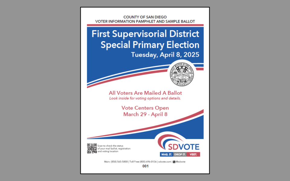 cover of voter information pamphlet and sample ballot
