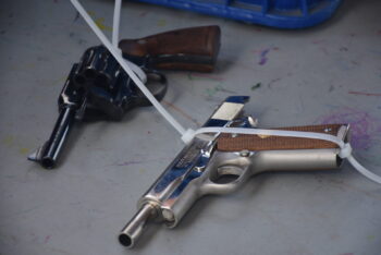 two guns with locks