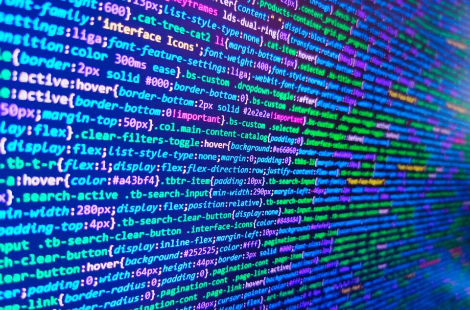 computer code on screen