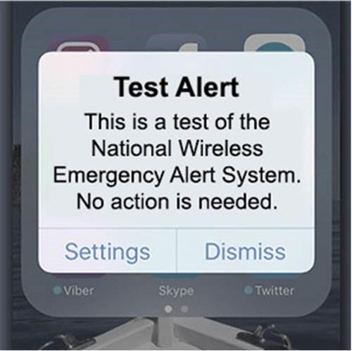 test alert message on a cellphone