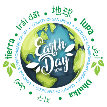 Earth Day 2024 logo in different languages