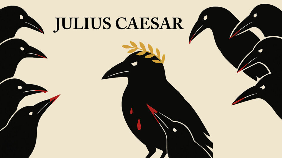 Birds artwork, one with a crown