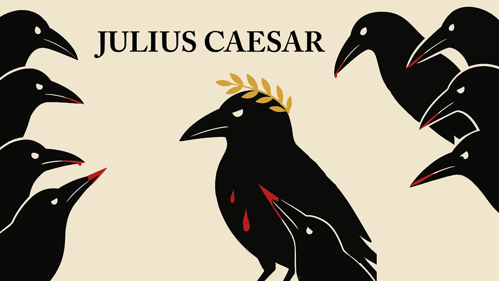 Birds artwork, one with a crown