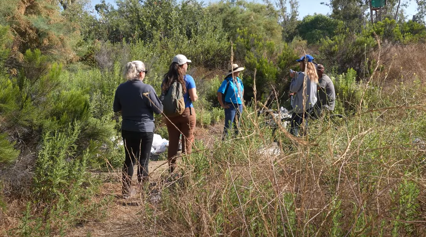 Outreach workers in San Diego Riverbed