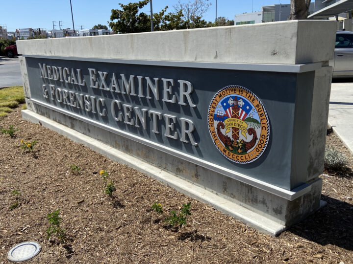 sign outside of the medical examiner's office