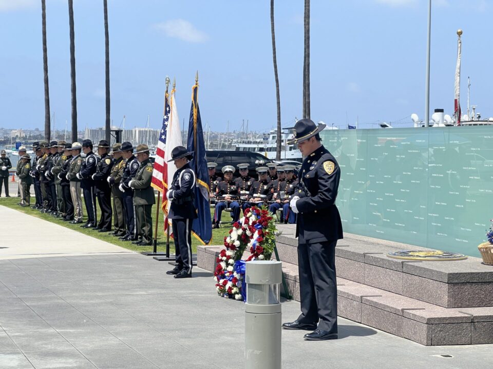 San Diego Law Enforcement attending memorial ceremony.