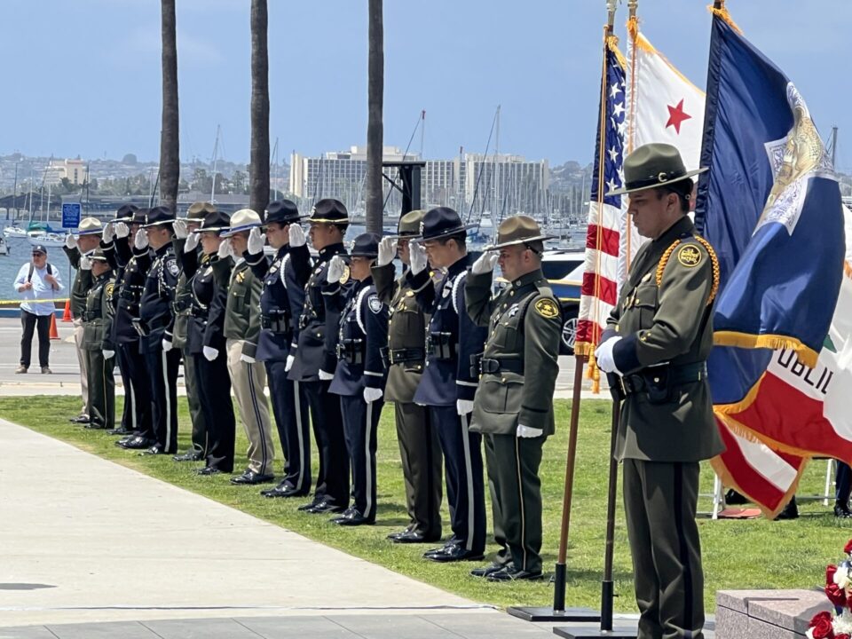 San Diego Law Enforcement attending memorial ceremony.