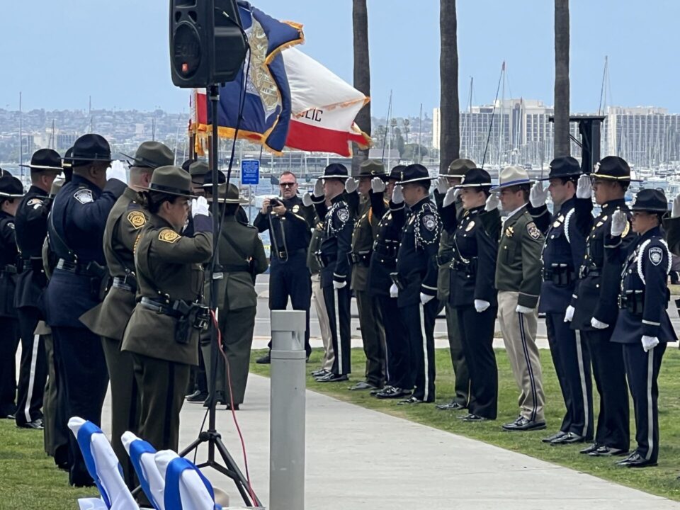 San Diego Law Enforcement attending memorial ceremony.