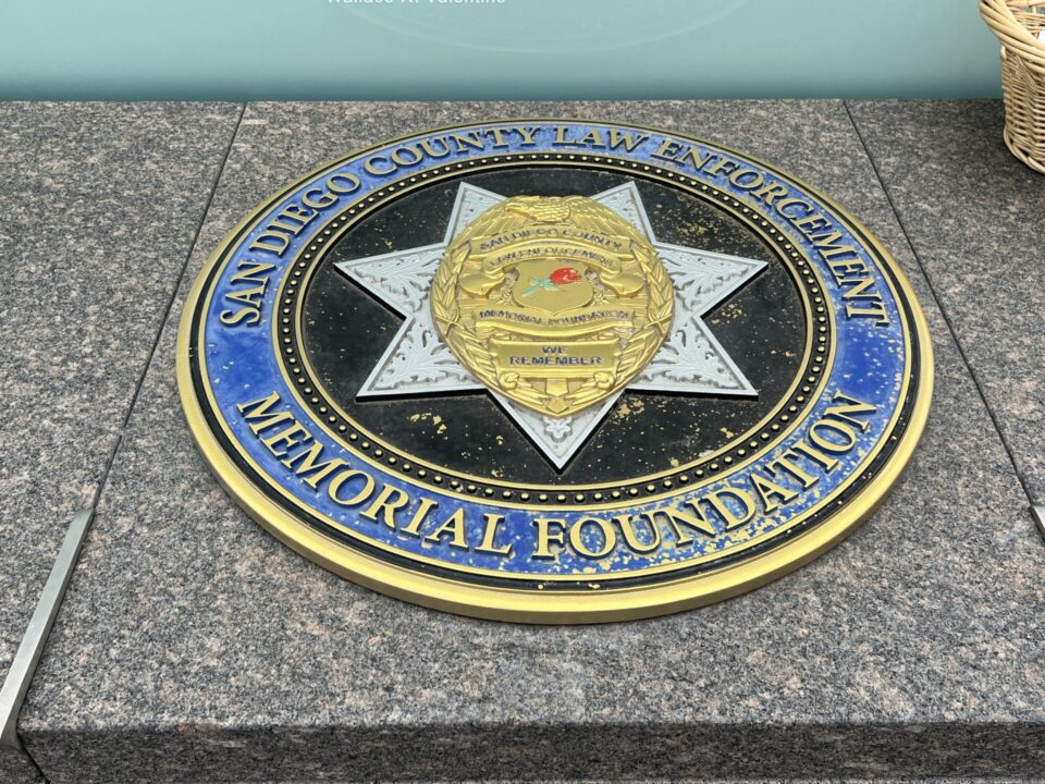 San Diego Law Enforcement memorial ceremony wall.