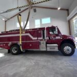 CAL FIRE water tender 49 in the bay of Mt. Laguna Fire Station 49