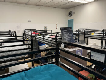 a look overtop bunkbeds in a room