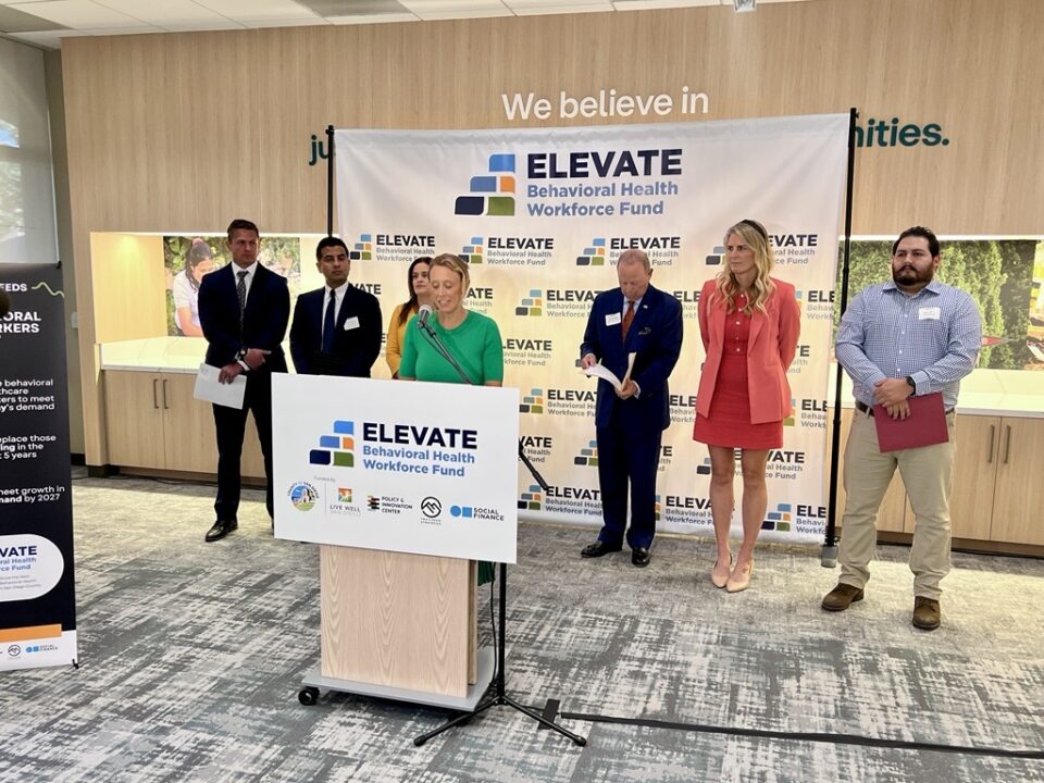 Supervisor Terra Lawson Reemer speaks at ELEVATE press conference