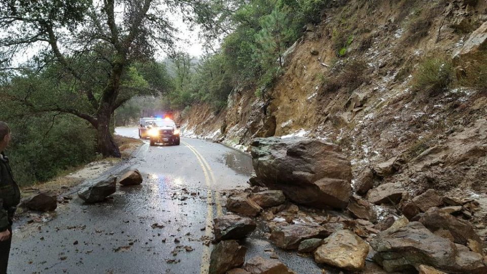 Rain-related rock slide