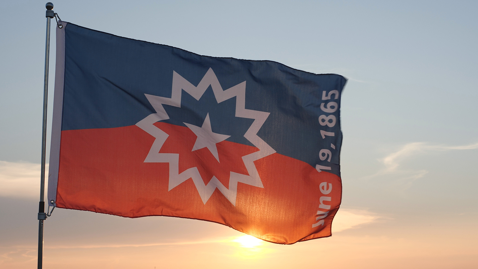 Juneteenth Flag in sky