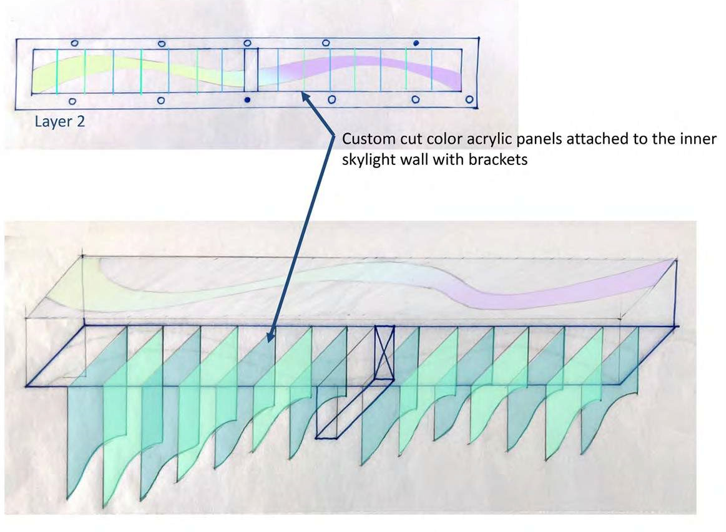 illustration of an acryllis sculpture that would attach to a skylight