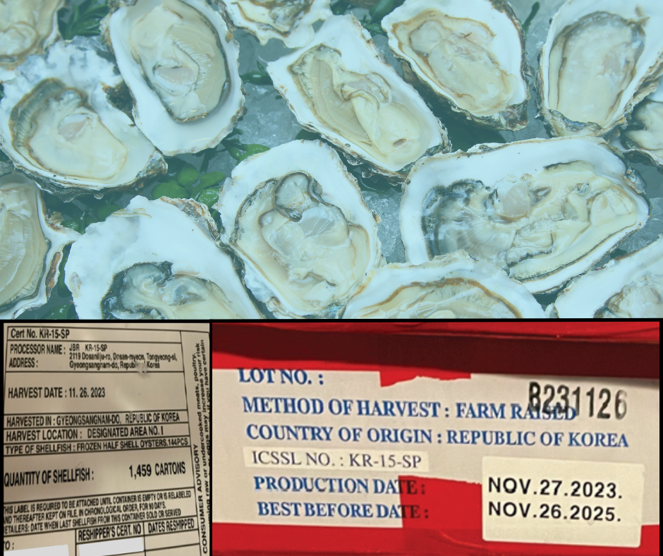 Oysters with receipts