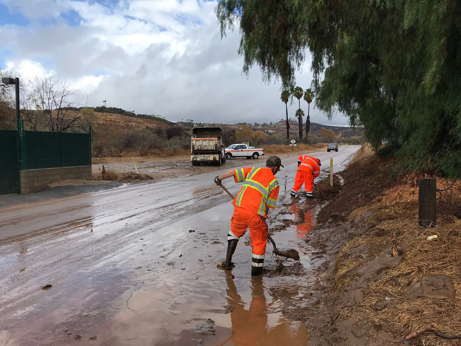 crews clearing road