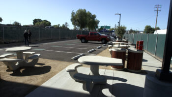 picnic area and parking lot