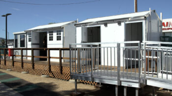 exterior of bathroom/shower area