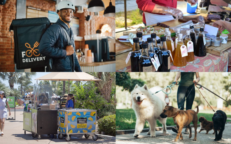 collage of four small businesses