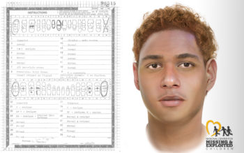 Dental record and police sketch of unidentified man