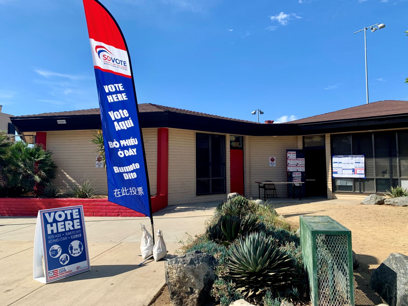 Vote Center with vote here sign