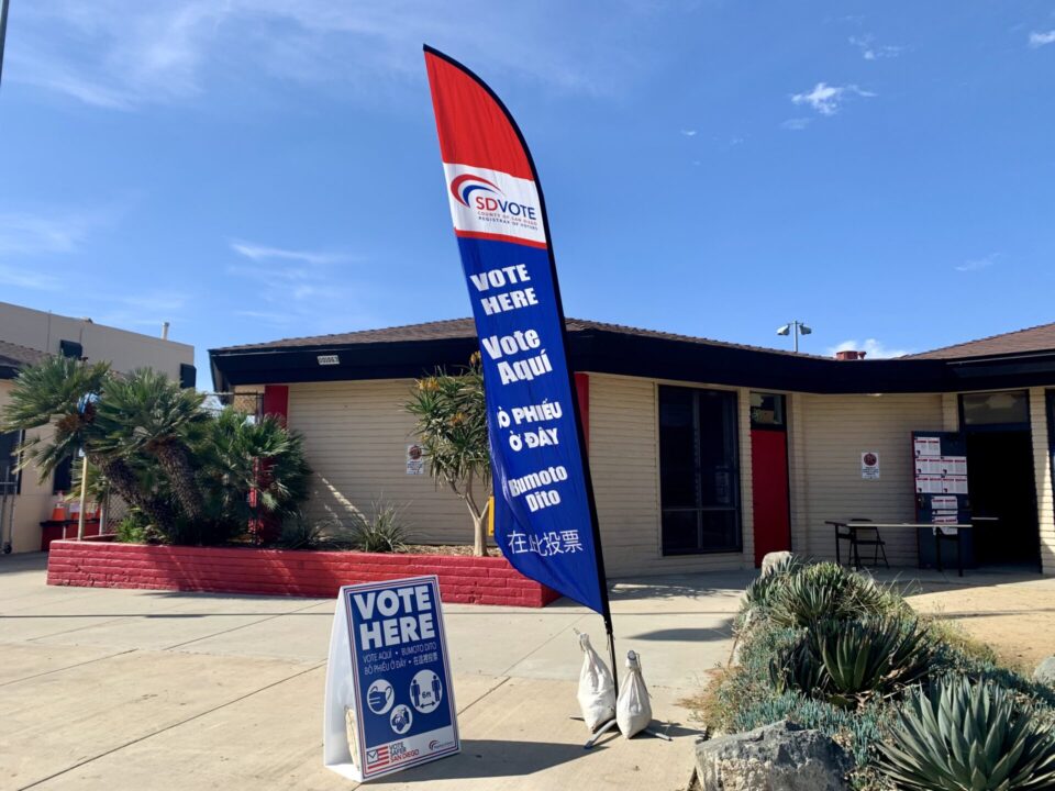 North Park Vote Center flag