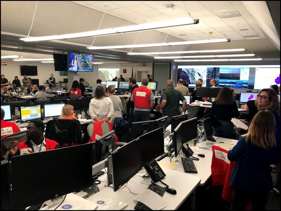 Office of Emergency Services staffed for an emergency