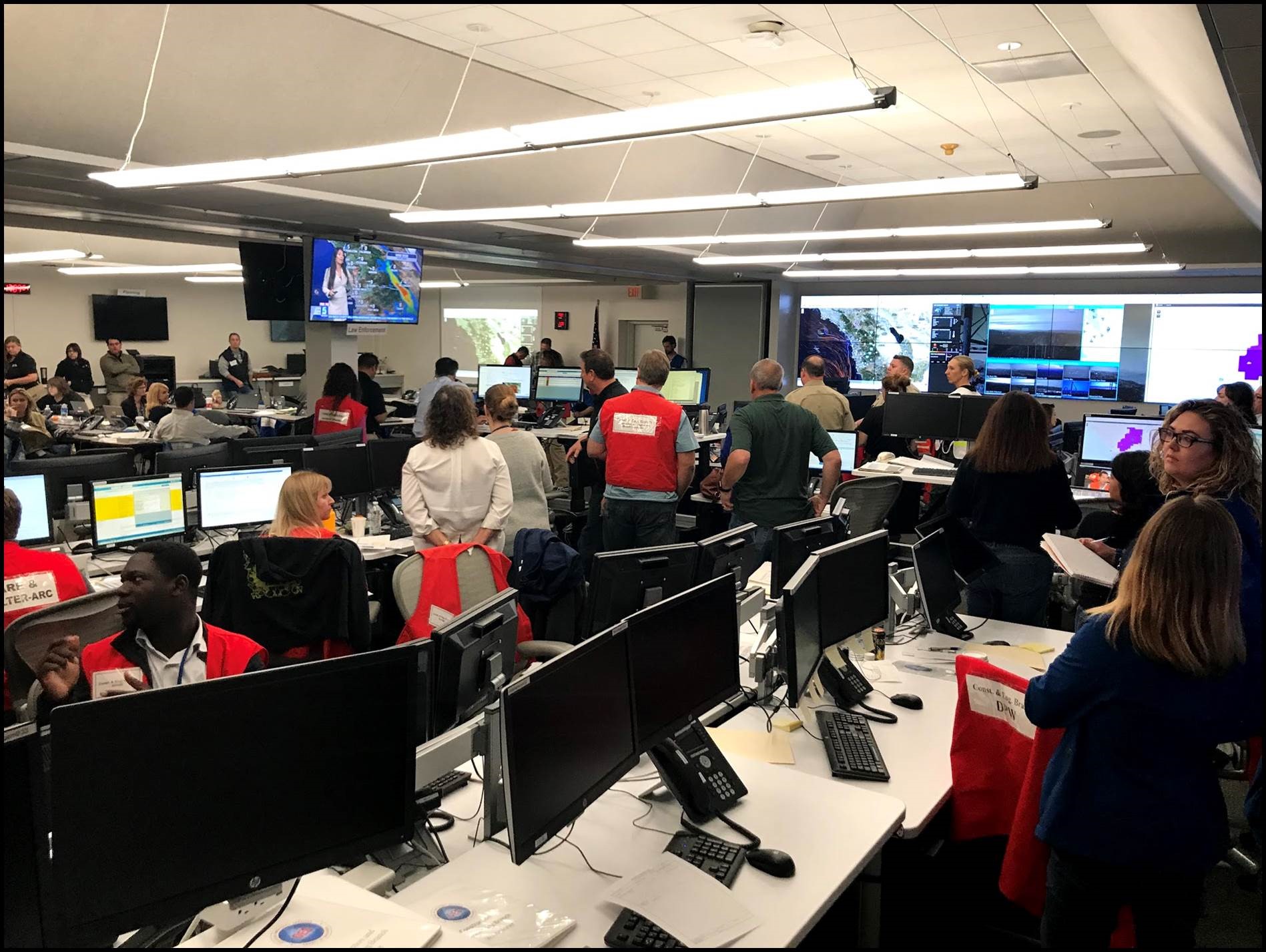 Office of Emergency Services staffed for an emergency