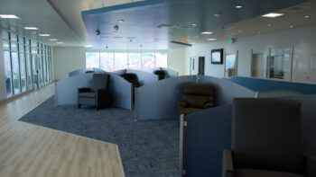 Room with reclining chairs