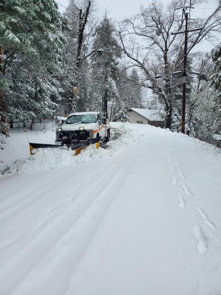 Snow covered roads at Palomar Mountain