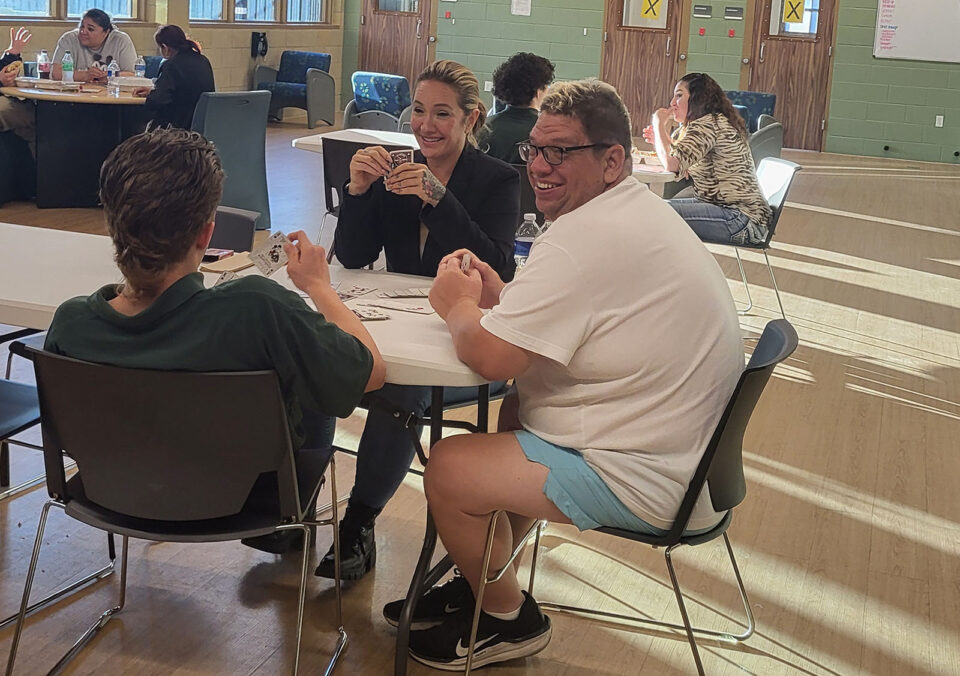 Youth visiting with supportive adults