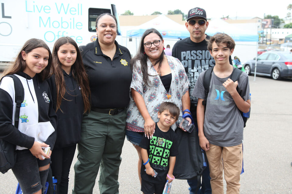 Kids pose with Probation chief