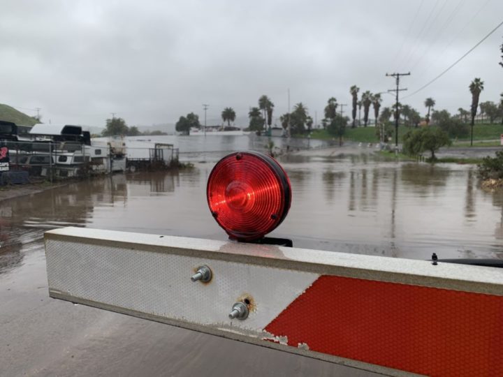 Flooded road in Spring Valley.