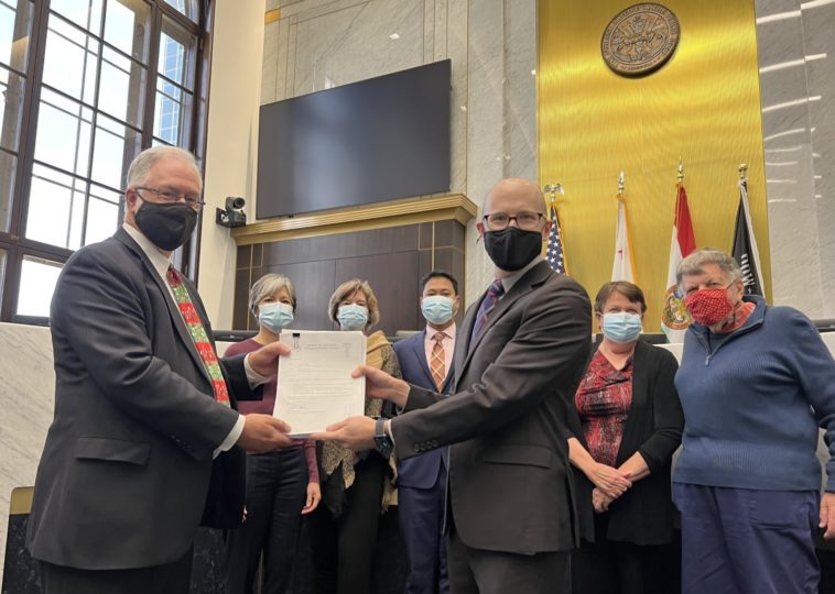 comittee stands chambers with Clerk of the Board