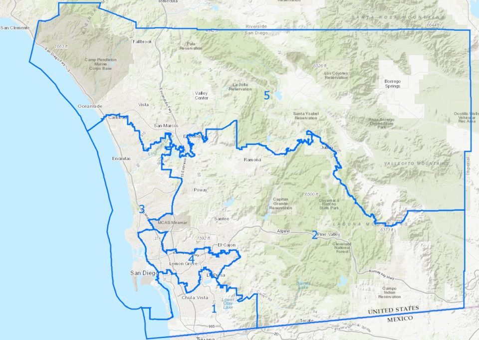map of San Diego County